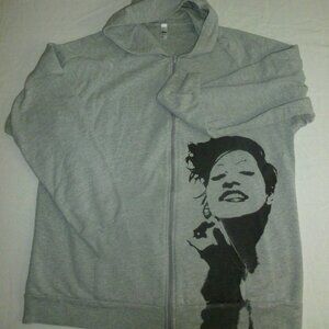 Amanda Palmer Sweatshirt Zip Up Hoodie Grand Theft Orchestra 2 XL Gray EUC